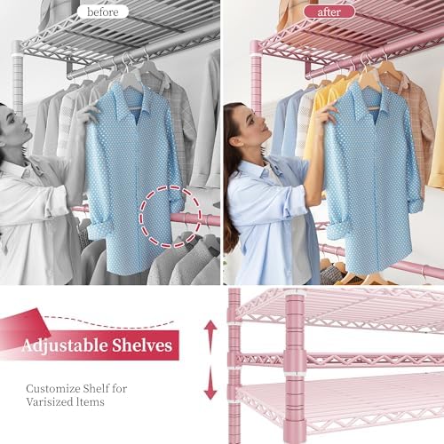 Raybee Clothes Rack with Shelves, Heavy Duty Loads 780LBS, Space-Saving - Image 5
