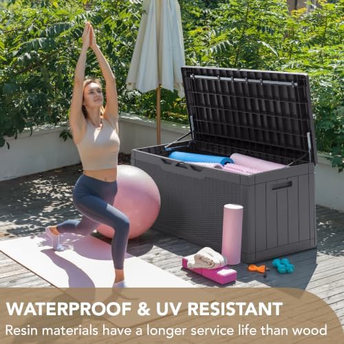 Devoko 100 Gallon Deck Box Waterproof Outdoor Storage Box with Cushion - Image 6