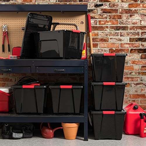 IRIS USA 4-Pack 54 Quart Storage Bins with Lids, Black - Image 3