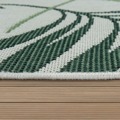 Paco Home Indoor & Outdoor Rug Flat-Weave Jungle Floral Palm Trees Design Green, Size: 2' x 6' - Image 3