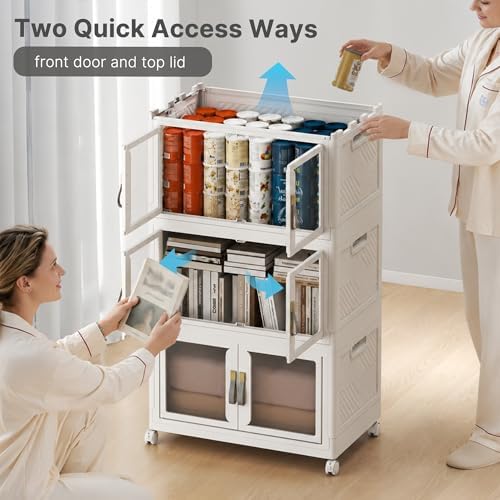 UAMFURI Stackable Storage Bins with Lids, 240QT Extra Large Storage Cabinet - Image 5