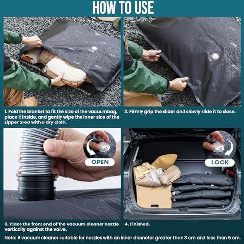 TAILI 4 Pack Outdoor Vacuum Storage Bags,Travel Compression Bags 39x29 inch - Image 6