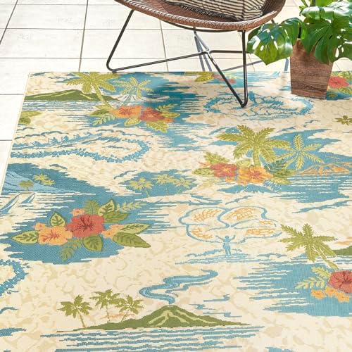 Gertmenian Premium Printed Indoor Outdoor Rugs by Reyn Spooner - 2x6 Ft Runner, Soft, Durable, & Washable Tropical Rugs for Deck, Patio or Living Room - Pacific Paradise, Multi, 46758 - Image 6