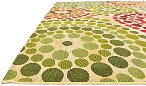 Unique Loom Outdoor Modern Collection Area Rug - Spark (8' x 11' 4" Rectangle, Beige/ Burgundy) - Image 6