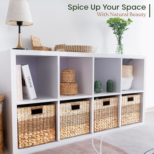 CHI AN HOME 13x13 Wicker Storage Cubes, 13x13x13 Storage Cube Bins Set 4 - Image 2