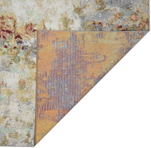 Liora Manne Marina Indoor/Outdoor Power Loomed Synthetic Blend Low Profile Area Rug - Contemporary Graphic Casual Colorful (Abstract Multi) (1'11" x 7'6") - Image 6
