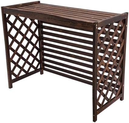 Air Conditioner Fence Screen, Brown AC Covers for Outside to Hide AC & for Outdoor Privacy for Trash Cans, Garden Fences and Pet Fences (110 * 50 * 85 cm) by Unknown
