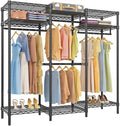VIPEK V5i Garment Rack Bedroom Armoires Freestanding Closet Organizer, Portable Wardrobe Closet Heavy Duty Clothing Rack with 8 Adjustable Shelves & 4 Hang Rods, 56.7" Lx15.7 Wx76.4 H, Black (Medium) by VIPEK