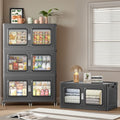BROVIEW 1200 Qt/300 Gal Stackable Storage Bins with Lids, 4 Pack, Black by BROVIEW-EnjoytheArtofLife