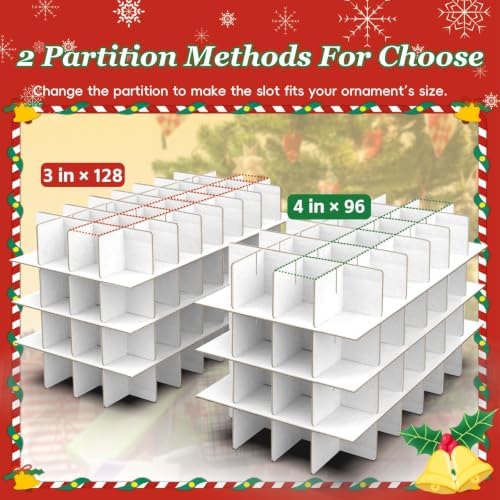 SeasonBliss Christmas Ornament Storage Box, Large Holds 256 Balls, Red - Image 4