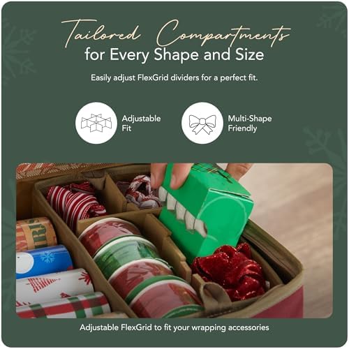 Covermates Gift Wrap Storage Organizer, 38" W x 13" D x 6.5" H, Red - Image 5