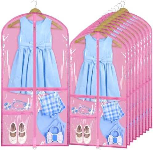 Windyun 10 Pack Garment Bags Costumes Kids 40", Pink by Windyun