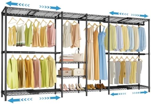 VIPEK X4 Expandable Heavy Duty Clothes Rack Wardrobe Closet Organizer Black by VIPEK