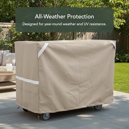 Covermates Prestige Serving Cart Cover, Polyester, 50W x 30D x 34H, Clay - Image 3