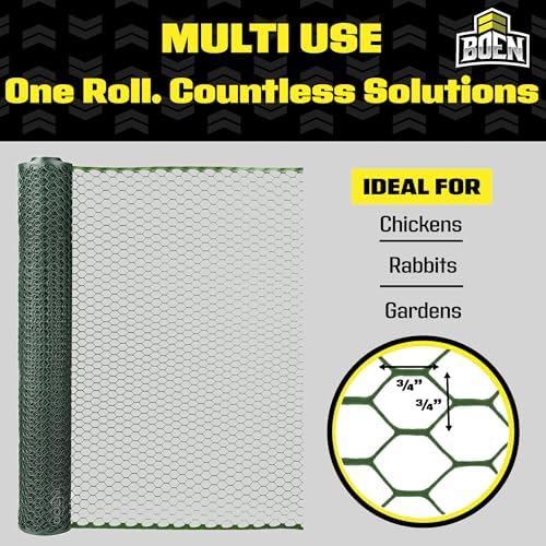 Green Plastic Chicken Wire 4'x50', Hex Poultry Netting Garden Fence Roll - Image 6