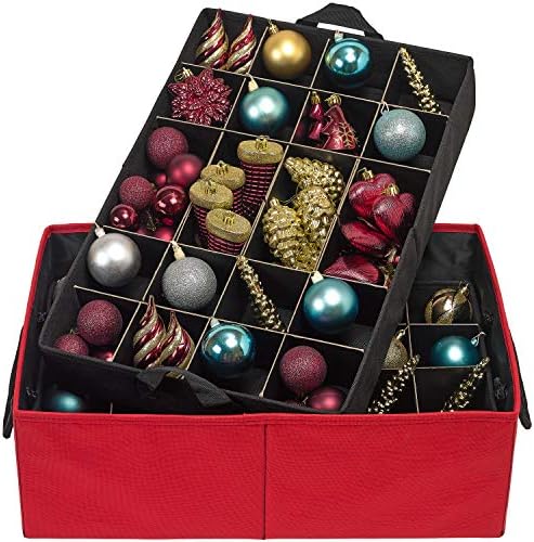 HOLDN’ STORAGE Christmas Ornament Storage Container Box with Dividers – Convenient Durable 2 Individual Removable Trays Fits Up to 48-3” Ornaments. - Image 6