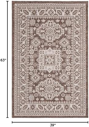 Rugs.com - Outdoor Aztec Rug – 3' 1 x 5' 3 Brown Indoor/Outdoor Rug – Weather-Resistant and Easy-Clean for Patios, Decks, and Porches - Image 2