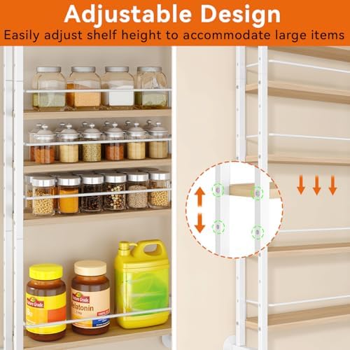 IBUYKE Over the Door Spice Organizer,Door or Wall Mount,Natural TLJ028R - Image 6