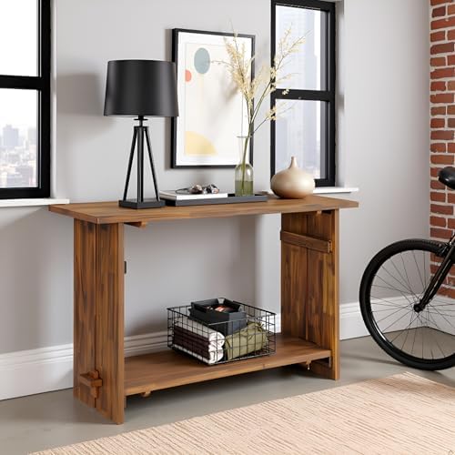 Alaterre Bethel Rustic Solid Wood Entryway Console Table, Natural - Image 5