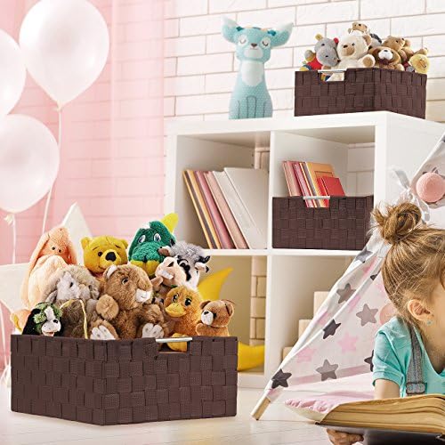 Sorbus Baskets for Organizing, 7-Piece Hand-Woven Storage Set (Chocolate) - Image 4