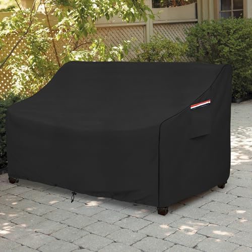 Okcool Heavy Duty Patio Sofa Cover, 100% Waterproof 3-Seater Outdoor Sofa Cover Fits up to 76W x 32.5D x 33H Inches, Lawn Patio Furniture Covers,Black - Image 6