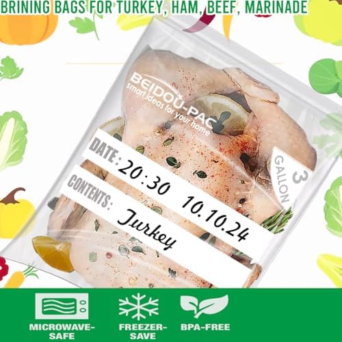 BEIDOU-PAC 3 Gallon Large Plastic Bags with Zipper Top, | 100 Count | 2 Mil | 16" x 18" | Heavy-Duty Reusable Clear Freezer Storage Bags - Image 5