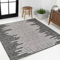 JONATHAN Y Stripe Geometric Indoor Outdoor Square Area Rug 5X5 Black/Ivory, Zolak Berber for Backyard, Patio, Porch, Easy-Cleaning, High Traffic, Pet-Friendly, Non-Shedding (SMB124E-5SQ) by JONATHANY