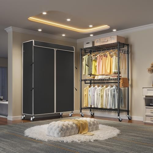 VIPEK R2C Rolling Clothing Rack Covered Portable Closet for Hanging Clothes - Image 2