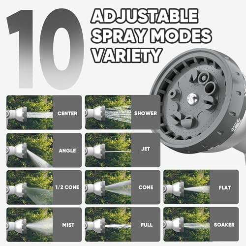 SILVEL Retractable Garden Hose Reel – 5/8 in x 75FT Heavy Duty Automatic Hose Reel Wall Mounted, Upgraded UV Resistant with 10 Pattern Nozzle, Any Length Lock & Slow Return System, 180°Swivel Bracket - Image 6