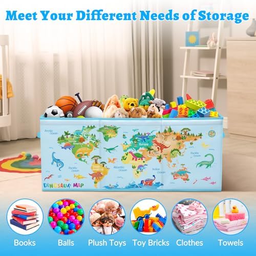 decalsweet Large Toy Box Collapsible Chest Organizer with Flip Lid for Kids - Image 4