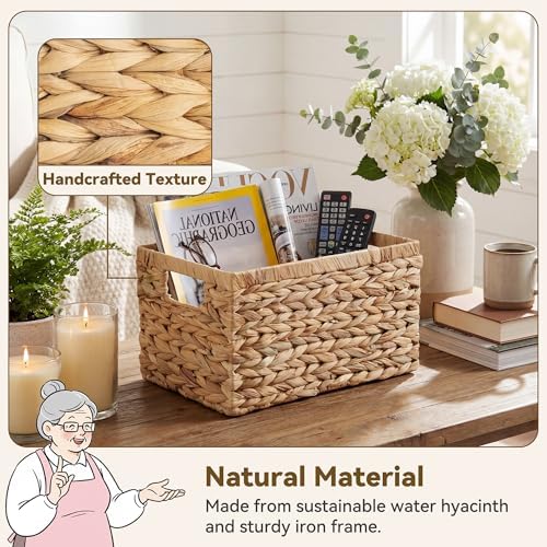 GRANNY SAYS Wicker Storage Baskets for Shelves, Hyacinth Baskets, 2-Pack - Image 3