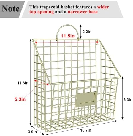 4 Packs Hanging Wall File Organizer with Hooks, Magazine Rack ,Mail Basket - Image 4