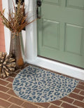 Unique Loom Outdoor Safari Collection Area Rug - Leopard (2' 2" x 3' 7" Hearth Blue/Gray) by UniqueLoom