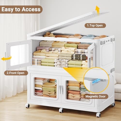 BROVIEW 150 Qt Extra Large Stackable Storage Bin with Lids, 1 Pack White - Image 6