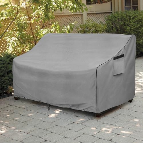okcool Heavy Duty Patio Sofa Cover, 100% Waterproof 3-Seater Outdoor Sofa Cover Fits up to 79W x 38D x 35H Inches, Lawn Patio Furniture Covers,Grey - Image 6