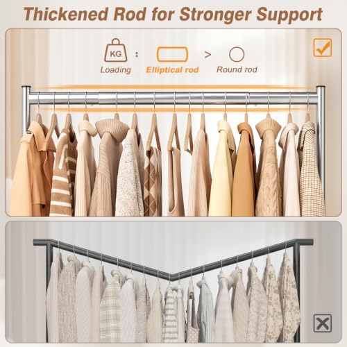 EAGMAK Heavy Duty Clothes Rack Load 268 LBS, 31.5 inch Hanging Rod, Silver - Image 4