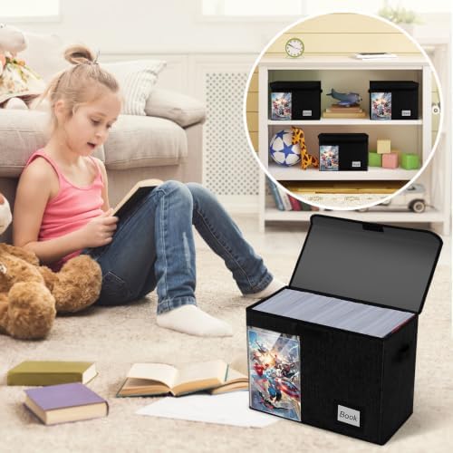 Display Comic Book Storage Box 15.8" X 7.8" X 11.8", Collapsible Holds 160-180 Comic Book Bags Organizer Heavy Duty Bin Container Holder Shelf for Comic Book Sleeves and Boards, 10 Pack - Image 6