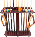 GSE Floor Stand Billiard Pool Cue Racks Only, Hold 10 Cues, Mahogany by GSEGamesSportsExpert