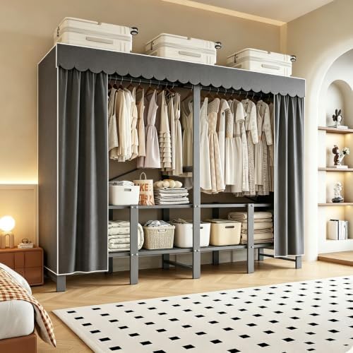 47.2in Heavy Duty Portable Closet with Dark Gray Cover - Image 3