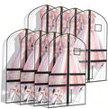 8 Pack Clear Garment Bags for Dance Costumes,40 Inch Transparent Dance Costume Bag with 4 Zipper Pockets & ID Window,Waterproof Hanging Garment Bag for Competition,Recital,Travel by ServingEveryFamily