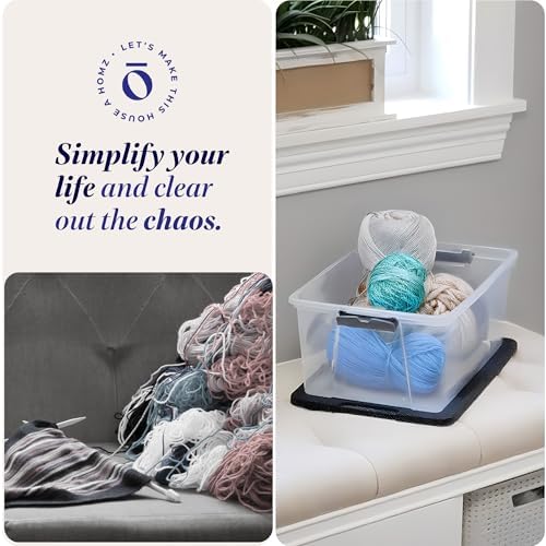 HOMZ Secure Latch, Clear Plastic Storage Organizer Bins, 15 Quart, 4 Pack - Image 6