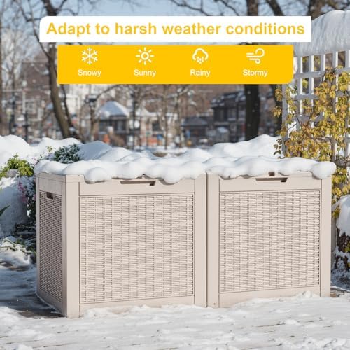 Vixzen 31 Gallon Deck Boxes Outdoor Waterproof, Resin Lockable Storage Box for Patio Cushions Storage Furniture, Garden Tools, Pool Supplies, Weatherproof and UV Resistant (Grey, 31 Gallon) - Image 6