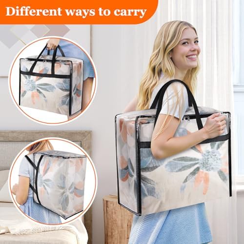 TasticTotes 8 Pack Clear Storage Bags for Comforter, Clothes & Bedding, 90L - Image 4