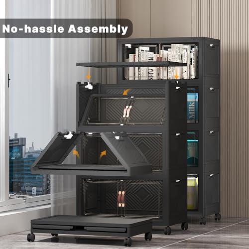 UAMFURI Stackable Storage Bins, 220QT Collapsible Drawers with 1 Lid - Image 4