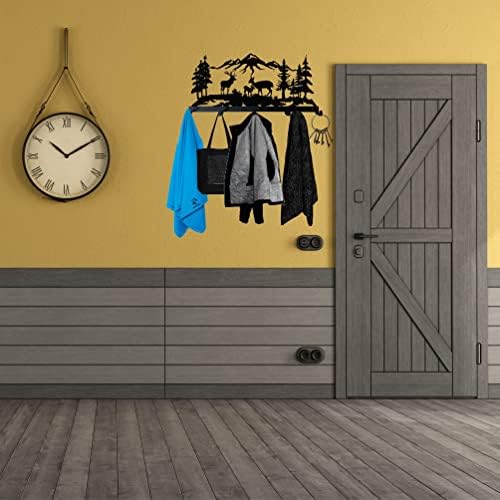 DEKADRON Wall-Mounted Coat Rack, Metal Wall Hanger, Deer Family Metal Coat Rack, Wall Mount Hanger, Home Decoration, Hat Rack, Key Rack, Entryway Coat Hooks, Metal Rack, Coat Hook, 24x13 Inches - Image 3