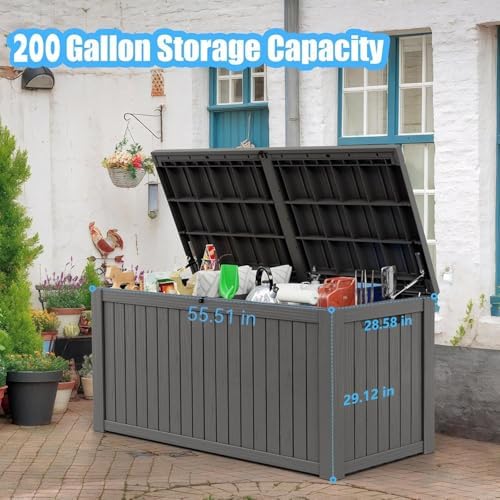 Vixzen 200 Gallon Deck Boxes Outdoor Waterproof, Lockable Storage Box for Patio Cushions Storage Furniture, Garden Tools, Pool Supplies, Weatherproof and UV Resistant (Black, 200 Gallon) - Image 7