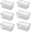 Upright Freezer Organizer Bins， Freezer Baskets for 16, 17, 21 cu.ft Standup Freezer, Wire Storage Baskets with Built-in Handles for Frozen Foods, Snacks, Vegetables, Fruits and More, Set of 6 , Black by lonpute
