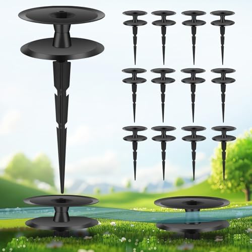 12PCS Metal Garden Hose Guide Spike, Hose Guides for Garden Heavy Duty, Cast Iron Garden Hose Guides for Outside, Rustproof Coated Hose Guide Stakes for Lawn & Yard, Plant & Flower Bed Protection by Unknown