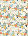 Gertmenian Reyn Spooner Kona Coast Fresco Hawaiian Tropical Rugs - 5x7 Standard, Washable, Stain & UV Resistant Indoor Outdoor Area Rug - Green Ivory Orange Yellow, Laka, 46764 by Gertmenian