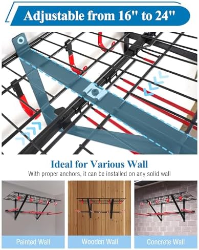 Mythinglogic Ski Equipment Storage Rack with Shelf for Garage and Shed - Image 3